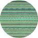 Round Abstract Light Blue Modern Rug, abs2281lblu