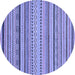 Round Abstract Blue Modern Rug, abs2281blu