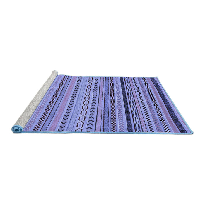Sideview of Machine Washable Abstract Blue Modern Rug, wshabs2281blu