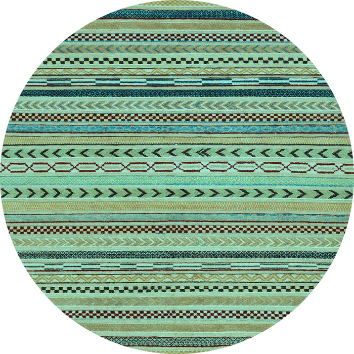 Round Machine Washable Abstract Light Blue Modern Rug, wshabs2281lblu