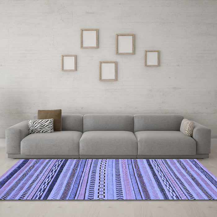 Machine Washable Abstract Blue Modern Rug in a Living Room, wshabs2281blu