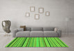 Machine Washable Abstract Green Modern Area Rugs in a Living Room,, wshabs2281grn