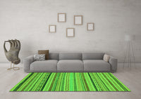 Machine Washable Abstract Green Modern Rug, wshabs2281grn