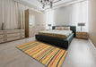 Abstract Red Modern Rug in a Bedroom, abs2282