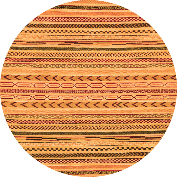 Round Abstract Orange Modern Rug, abs2282org