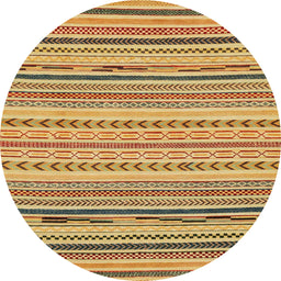 Round Machine Washable Abstract Red Rug, wshabs2282