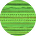 Round Abstract Green Modern Rug, abs2282grn