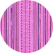 Round Abstract Purple Modern Rug, abs2282pur