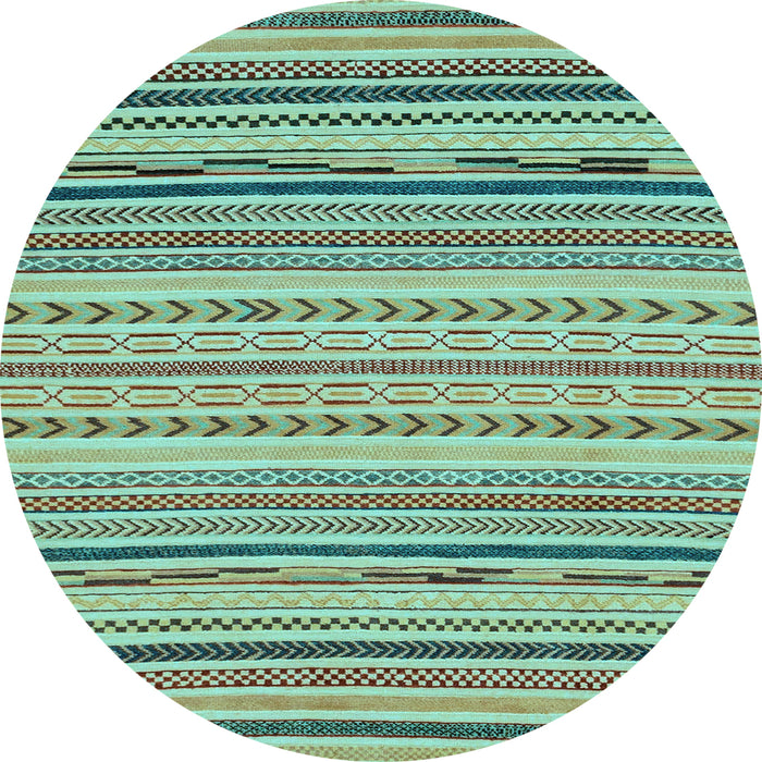 Round Abstract Light Blue Modern Rug, abs2282lblu