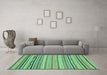 Machine Washable Abstract Turquoise Modern Area Rugs in a Living Room,, wshabs2282turq