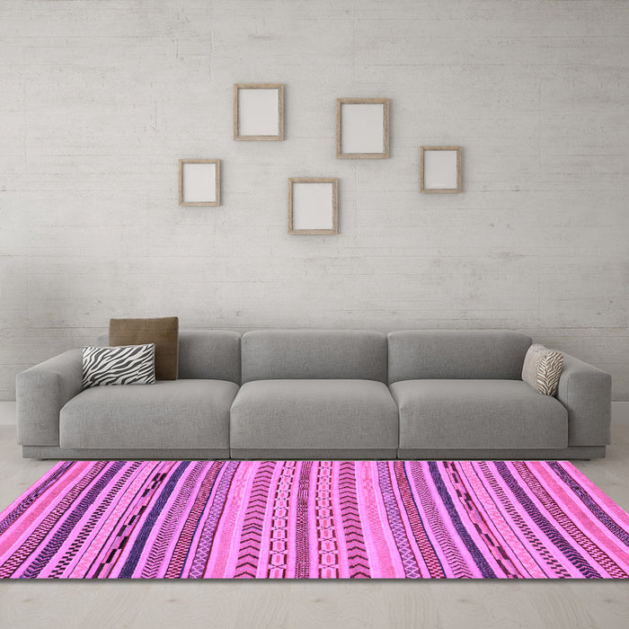 Machine Washable Abstract Purple Modern Area Rugs in a Living Room, wshabs2282pur