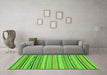 Machine Washable Abstract Green Modern Area Rugs in a Living Room,, wshabs2282grn