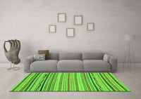 Machine Washable Abstract Green Modern Rug, wshabs2282grn