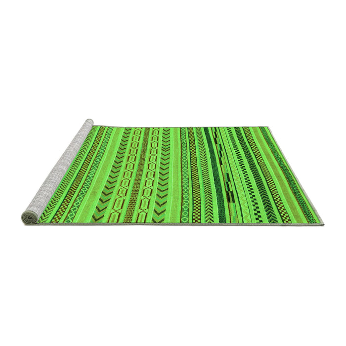 Sideview of Machine Washable Abstract Green Modern Area Rugs, wshabs2282grn