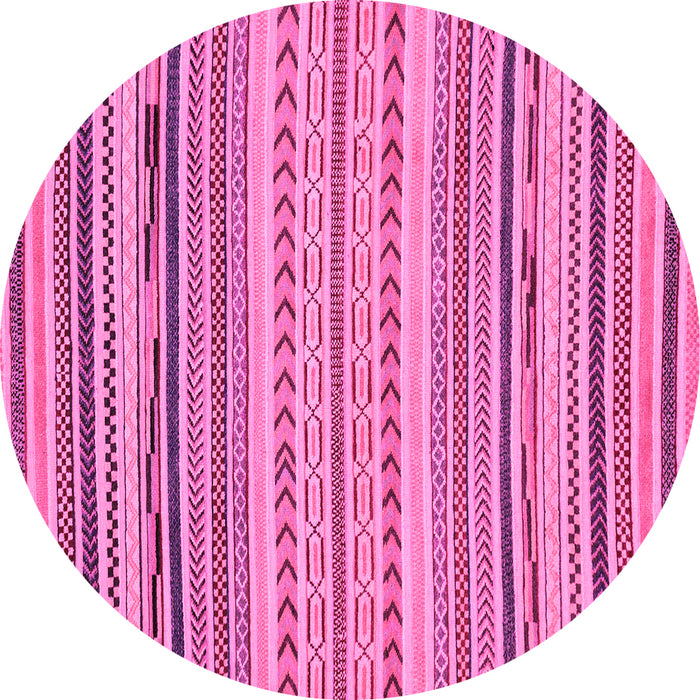Round Abstract Pink Modern Rug, abs2282pnk
