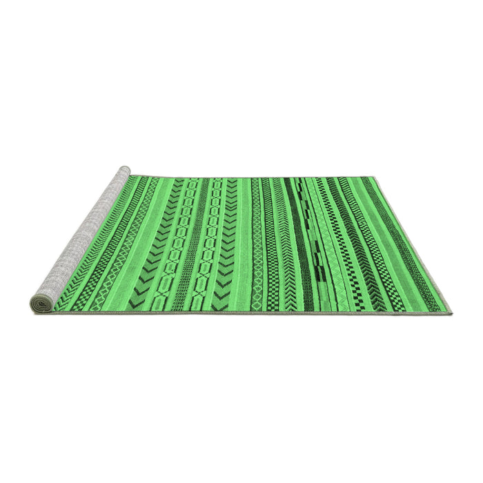 Sideview of Machine Washable Abstract Emerald Green Modern Area Rugs, wshabs2282emgrn