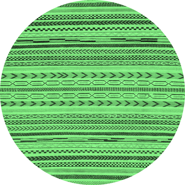 Round Abstract Emerald Green Modern Rug, abs2282emgrn