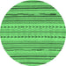 Round Abstract Emerald Green Modern Rug, abs2282emgrn