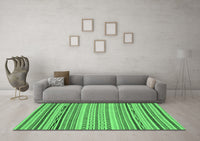 Machine Washable Abstract Emerald Green Modern Rug, wshabs2282emgrn