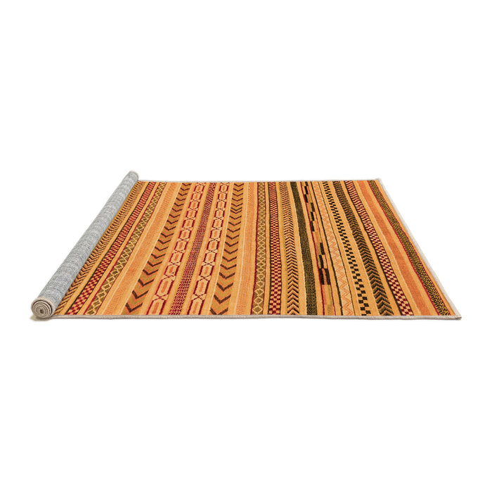 Sideview of Machine Washable Abstract Orange Modern Area Rugs, wshabs2282org