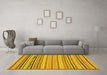 Machine Washable Abstract Yellow Modern Rug in a Living Room, wshabs2282yw