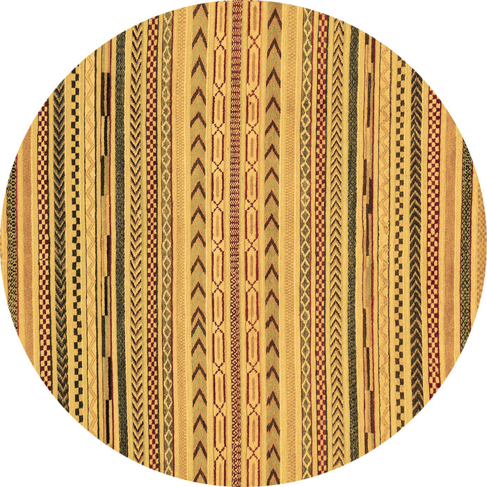 Round Abstract Brown Modern Rug, abs2282brn