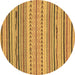 Round Abstract Brown Modern Rug, abs2282brn