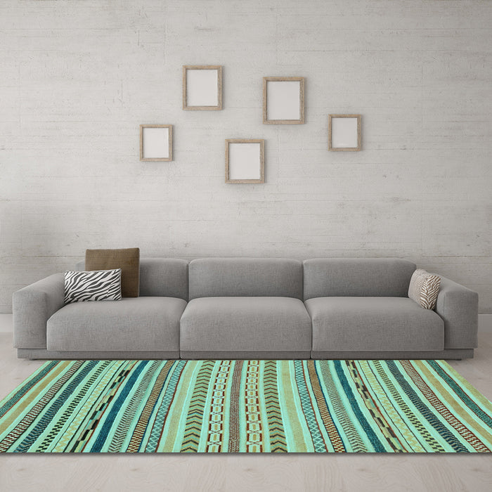 Machine Washable Abstract Light Blue Modern Rug in a Living Room, wshabs2282lblu