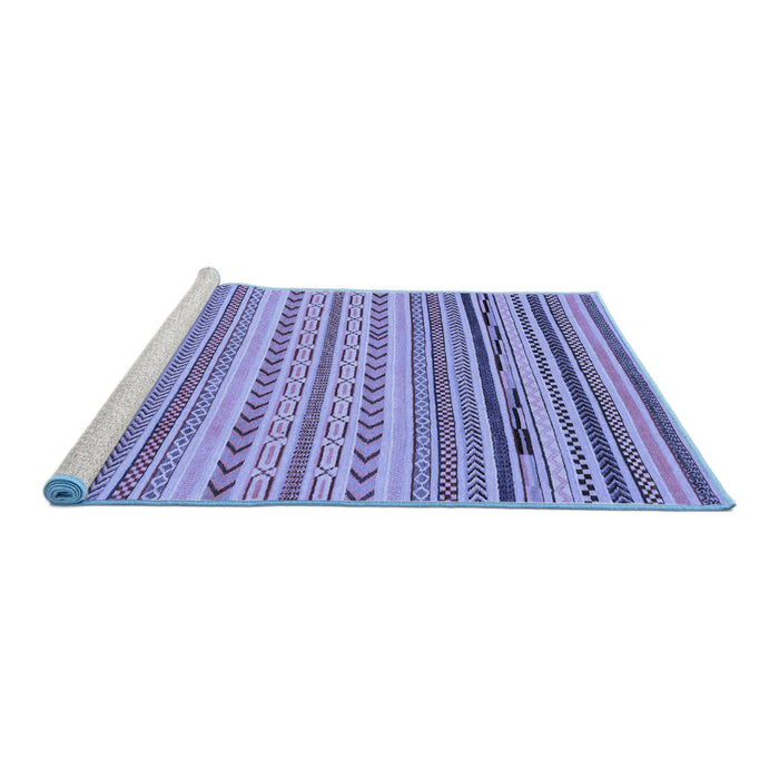 Sideview of Machine Washable Abstract Blue Modern Rug, wshabs2282blu