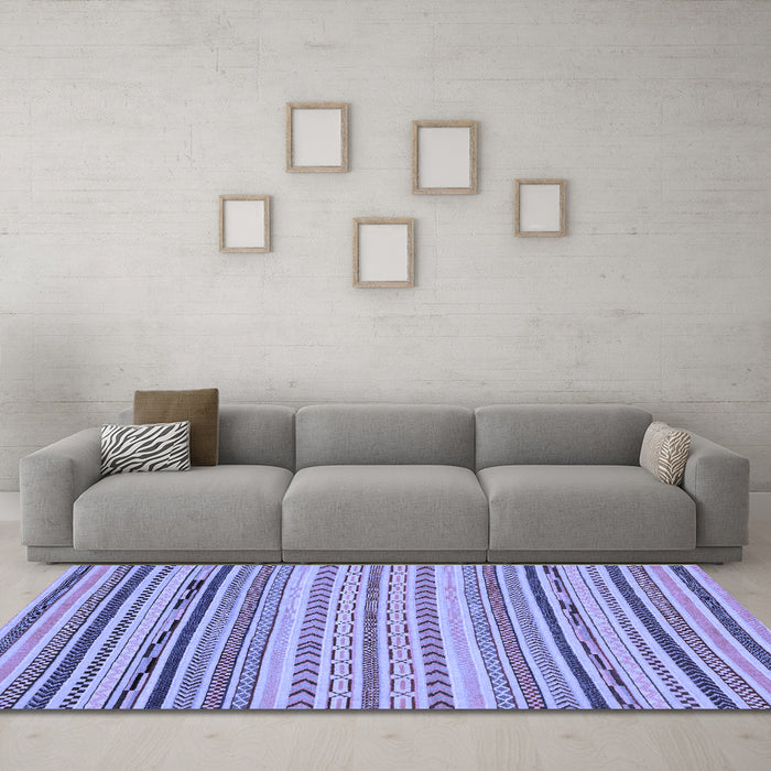 Machine Washable Abstract Blue Modern Rug in a Living Room, wshabs2282blu