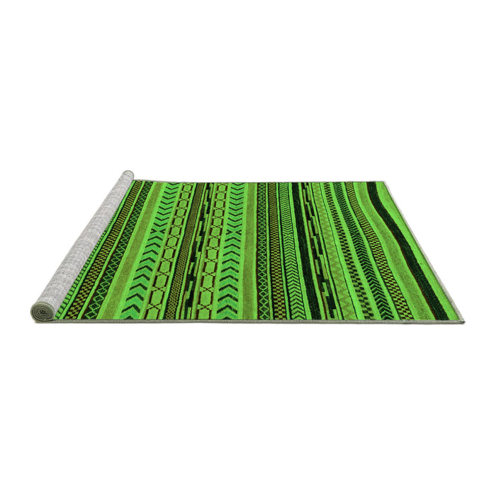 Sideview of Machine Washable Abstract Green Modern Area Rugs, wshabs2283grn