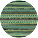 Round Abstract Light Blue Modern Rug, abs2283lblu