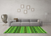 Machine Washable Abstract Green Modern Rug, wshabs2283grn