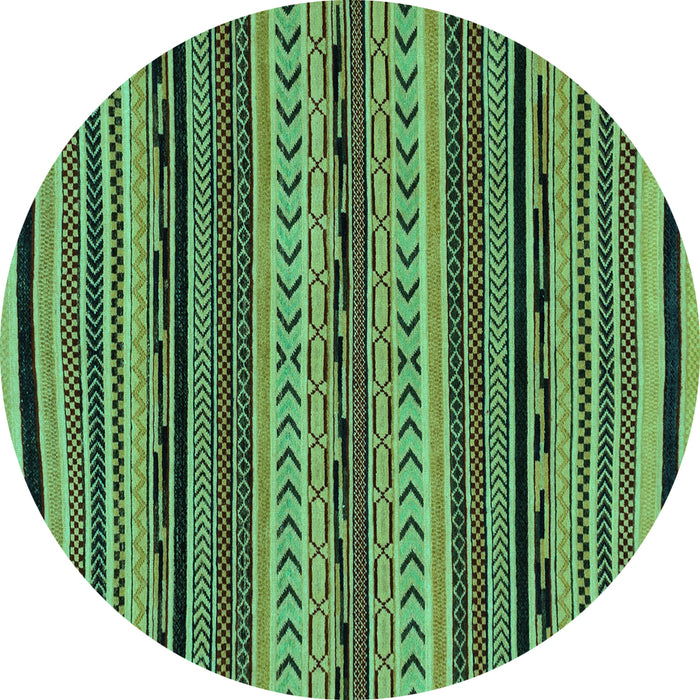 Round Machine Washable Abstract Turquoise Modern Area Rugs, wshabs2283turq