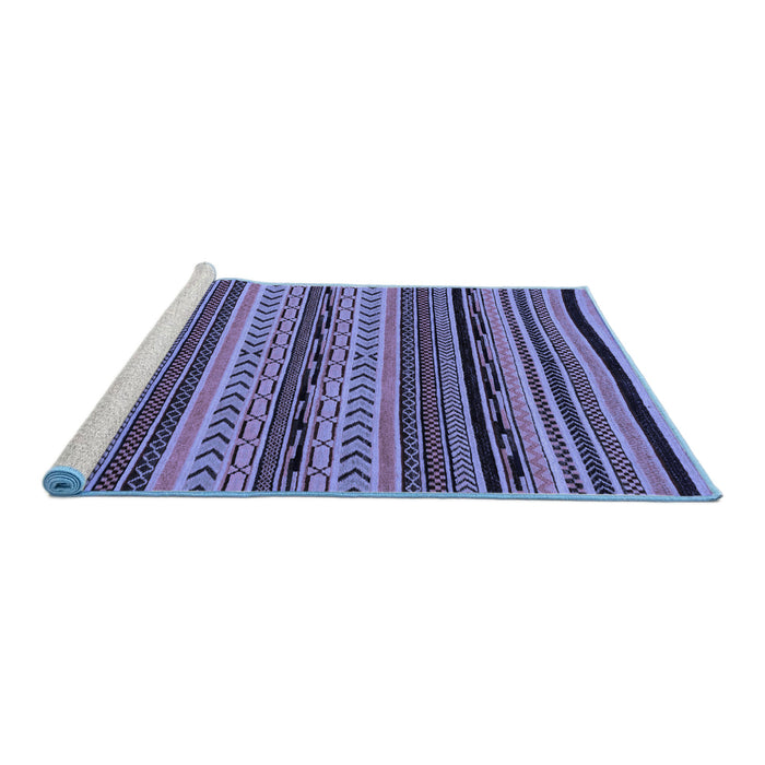 Sideview of Machine Washable Abstract Blue Modern Rug, wshabs2283blu