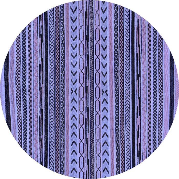 Round Abstract Blue Modern Rug, abs2283blu
