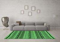 Machine Washable Abstract Emerald Green Modern Rug, wshabs2283emgrn