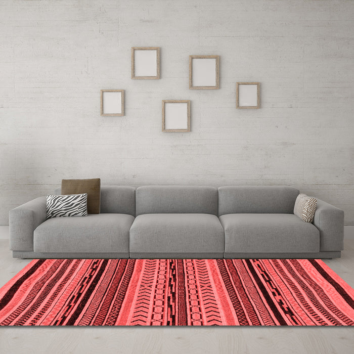 Modern Red Washable Rugs