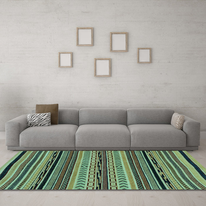 Machine Washable Abstract Light Blue Modern Rug in a Living Room, wshabs2283lblu