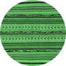 Round Abstract Emerald Green Modern Rug, abs2283emgrn