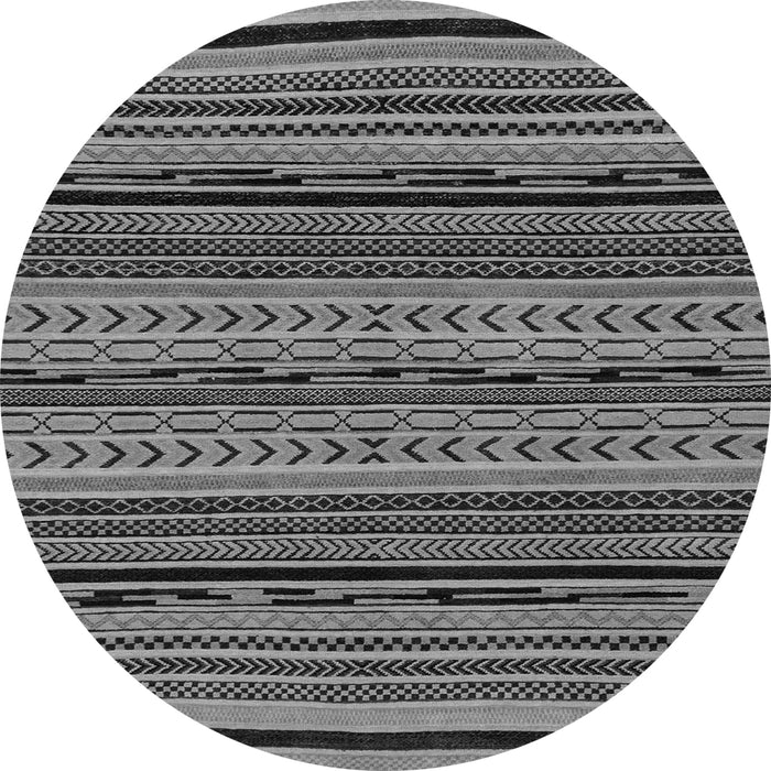 Round Machine Washable Abstract Gray Modern Rug, wshabs2283gry