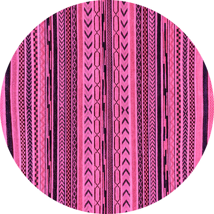 Round Abstract Pink Modern Rug, abs2283pnk