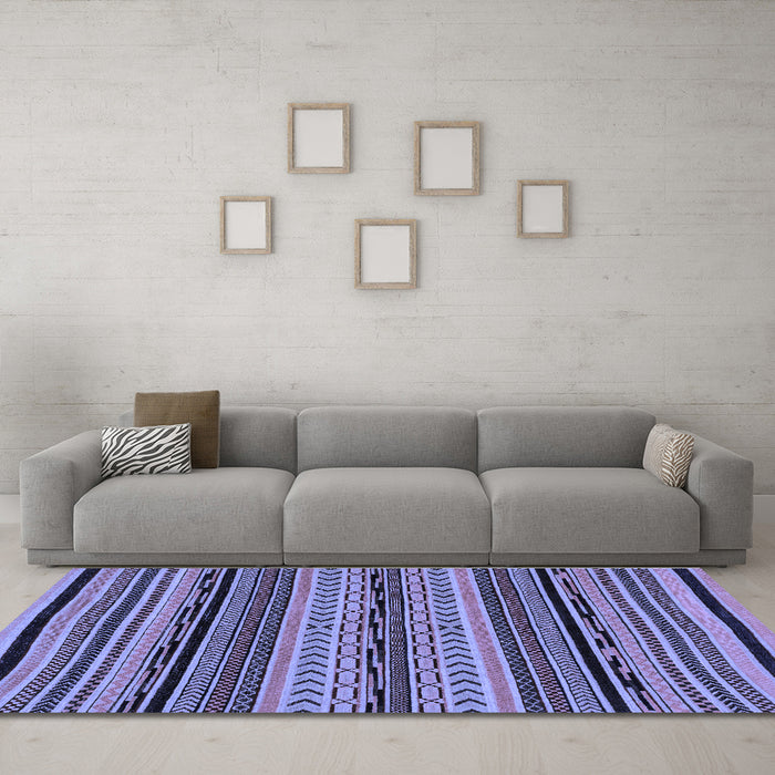 Machine Washable Abstract Blue Modern Rug in a Living Room, wshabs2283blu