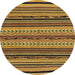 Round Abstract Yellow Modern Rug, abs2283