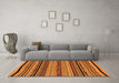 Machine Washable Abstract Orange Modern Area Rugs in a Living Room, wshabs2283org