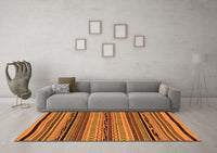 Machine Washable Abstract Orange Modern Rug, wshabs2283org