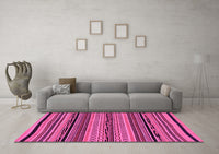 Machine Washable Abstract Pink Modern Rug, wshabs2283pnk