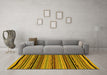 Machine Washable Abstract Yellow Modern Rug in a Living Room, wshabs2283yw