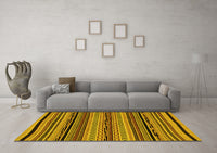 Machine Washable Abstract Yellow Modern Rug, wshabs2283yw