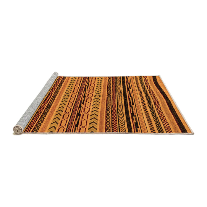 Sideview of Machine Washable Abstract Orange Modern Area Rugs, wshabs2283org